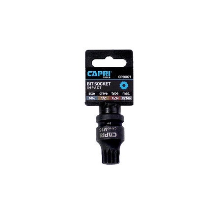 Capri Tools 1/2 in Drive 16 mm XZN Triple Square Impact Bit Socket CP30071